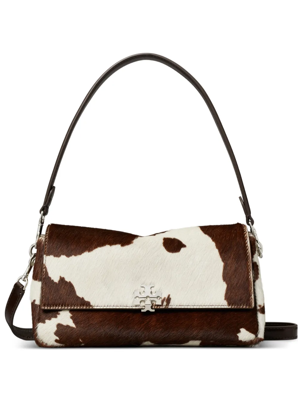 Tory Burch small Charlie calf-hair shoulder bag - Marrone