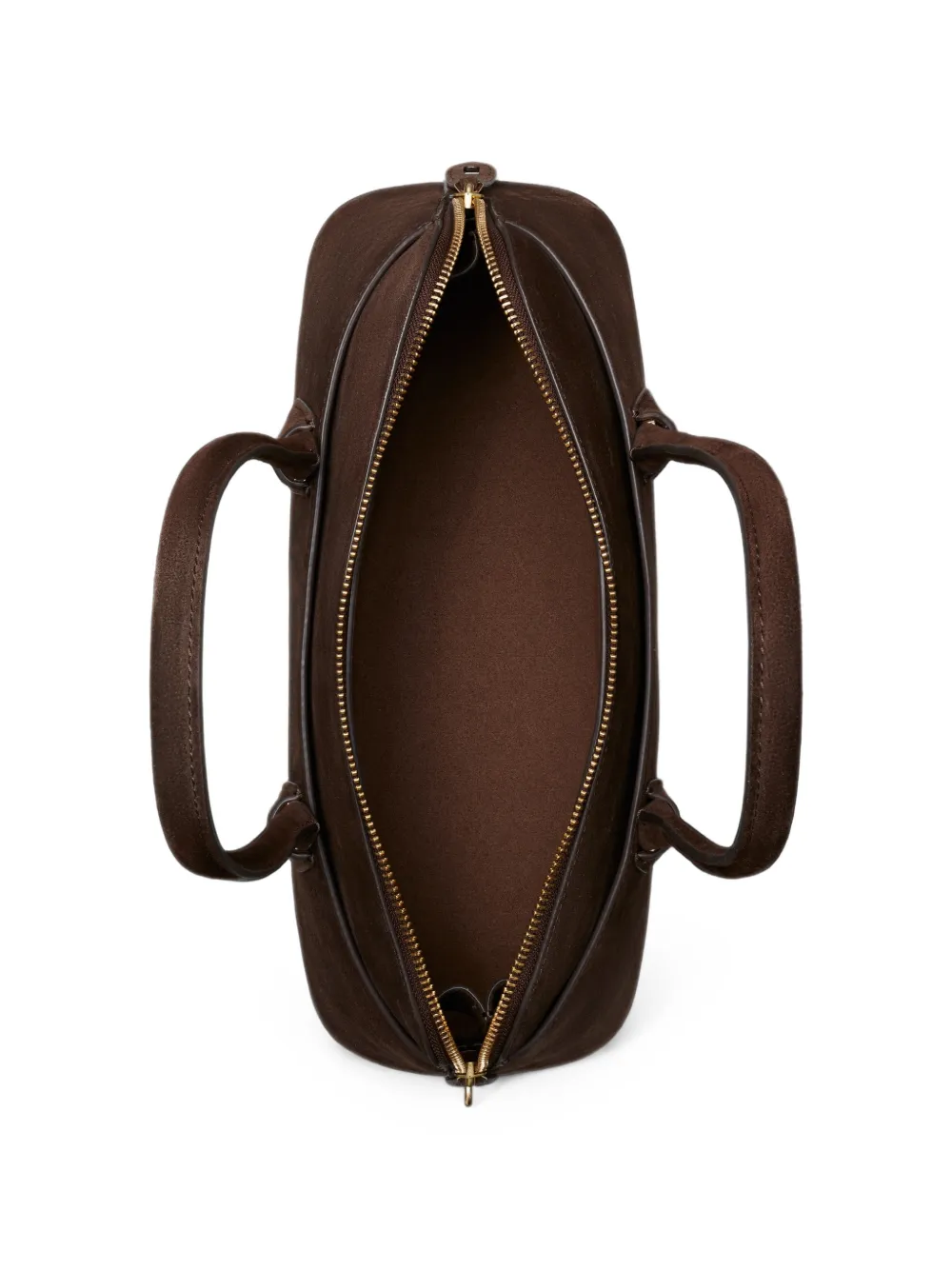 Tory Burch Lock East-West suède tas Bruin