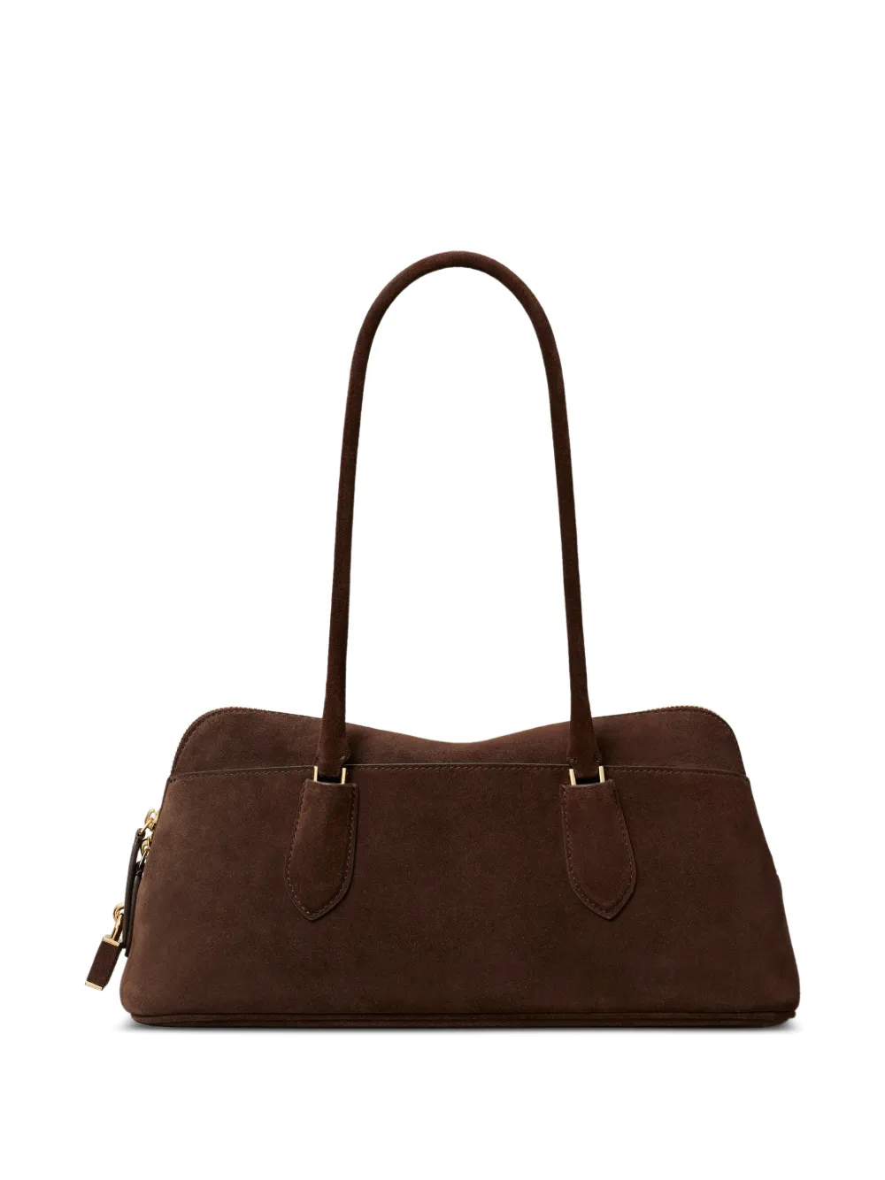 Tory Burch Lock East-West suède tas Bruin