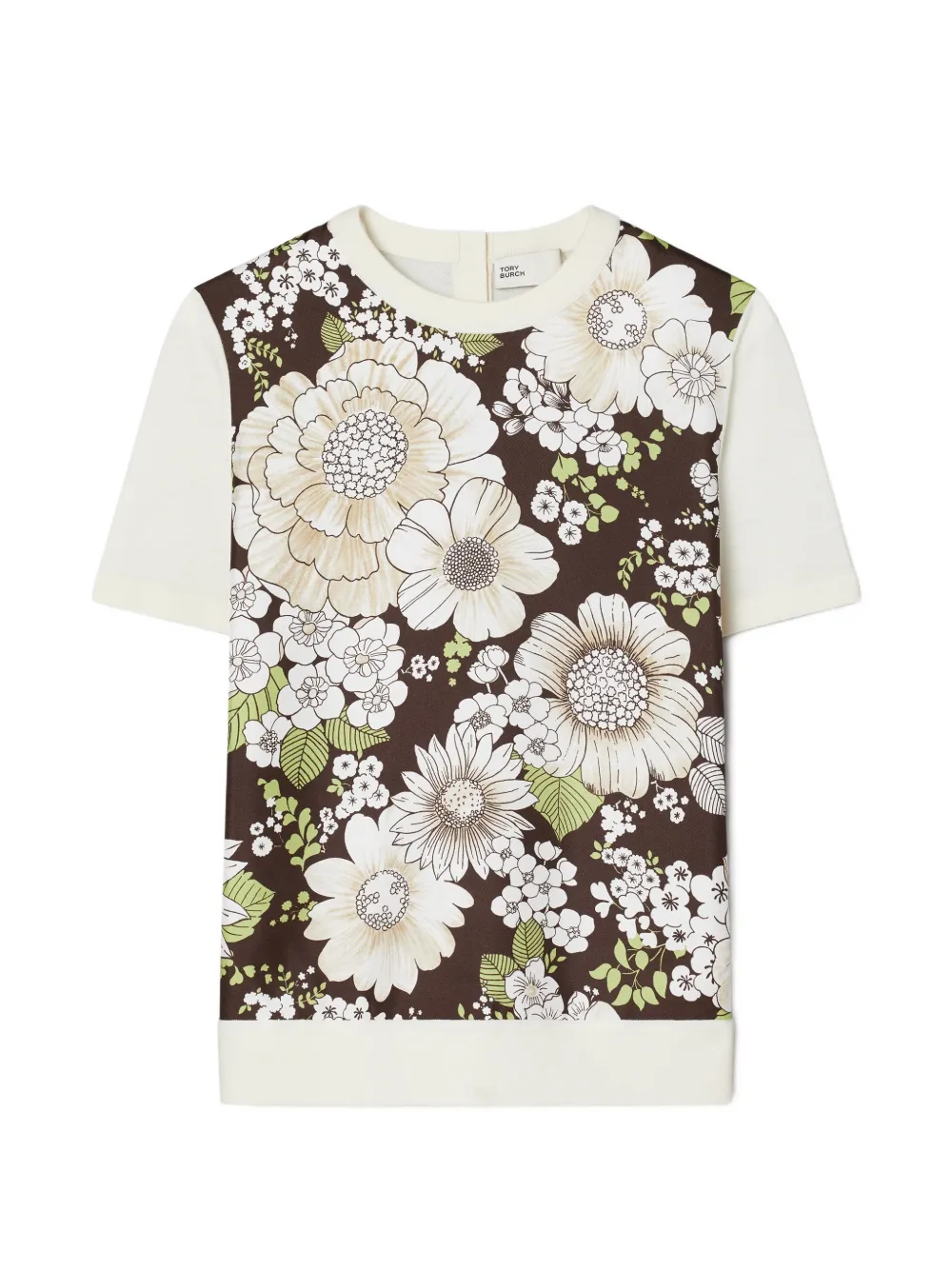 Tory Burch silk-front wool top - Nude