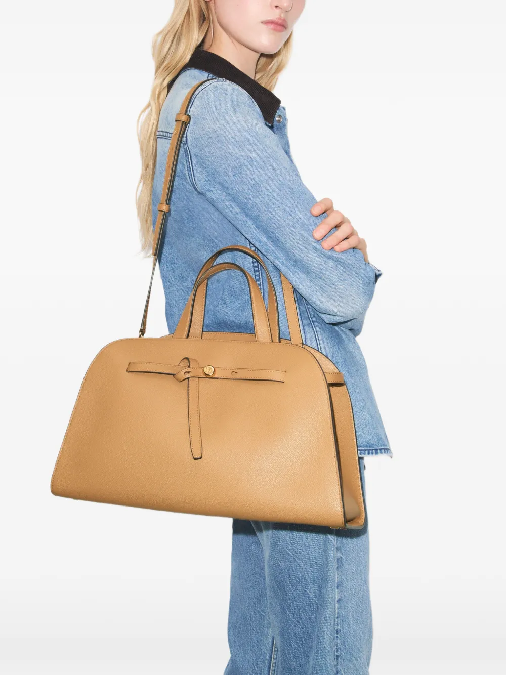 Tory Burch Romy Bauletto tas Beige