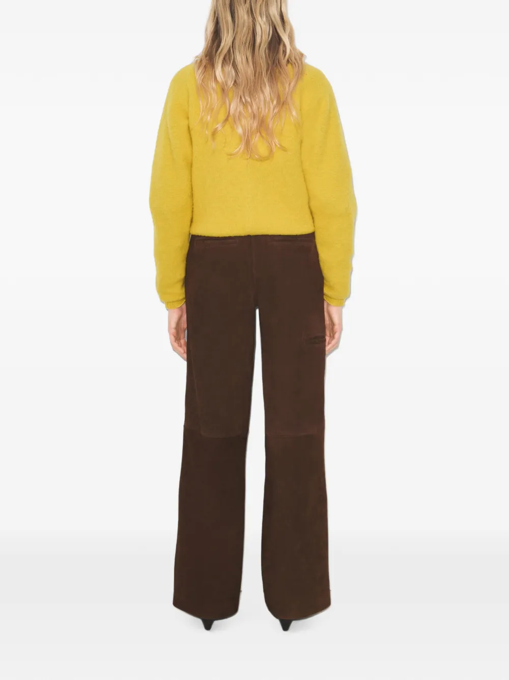 Tory Burch Ruimvallende suède broek Bruin
