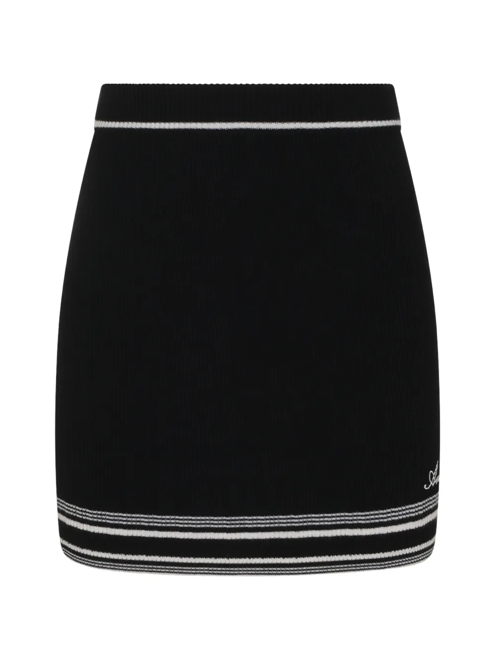 Amiri Script Knit Mini Skirt In Black