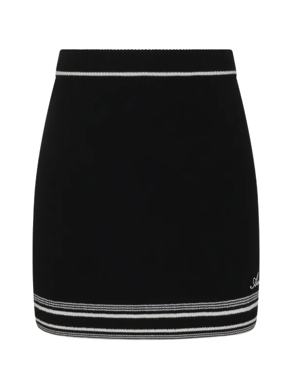 Amiri Script Knit Mini Skirt in Black