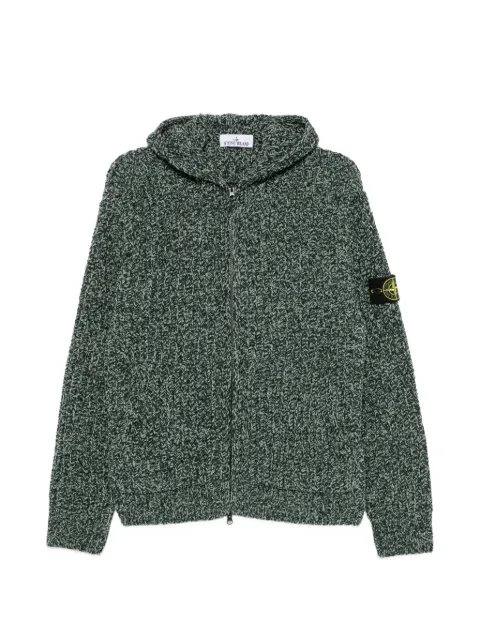 Stone Island logo-patch zip-up hoodie