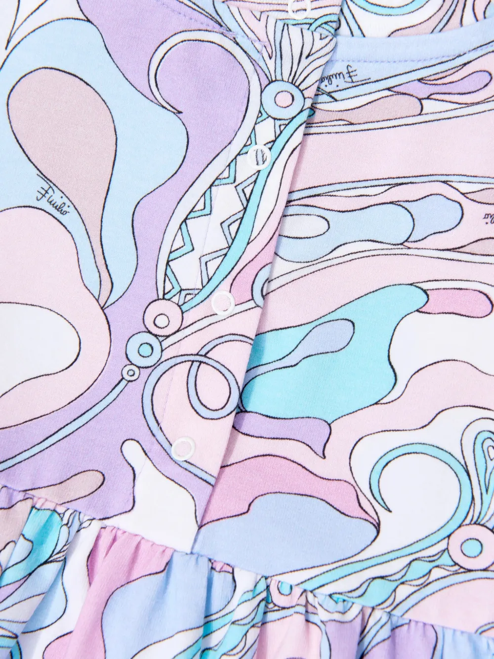 PUCCI Junior Gelaagde jurk met Iride-print Roze