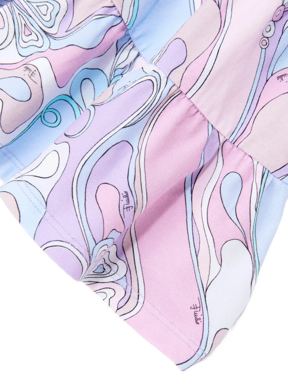 PUCCI Junior Gelaagde jurk met Iride-print Roze