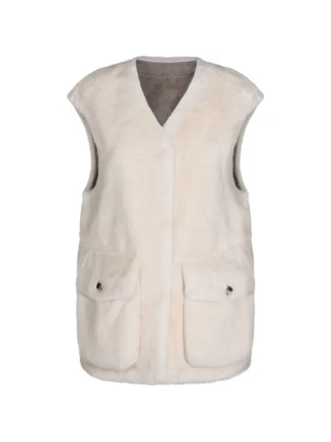 Urbancode faux-fur V-neck coat