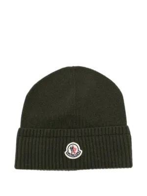 Moncler ロゴ ケーブルニットビーニー | ブルー | FARFETCH JP