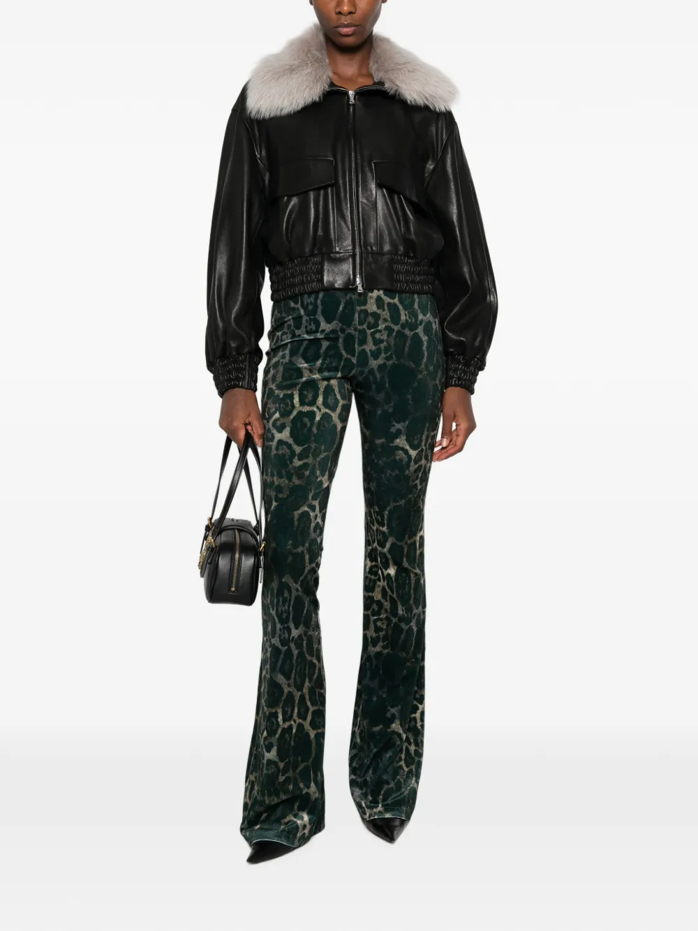 Just Cavalli Broek met luipaardprint Groen