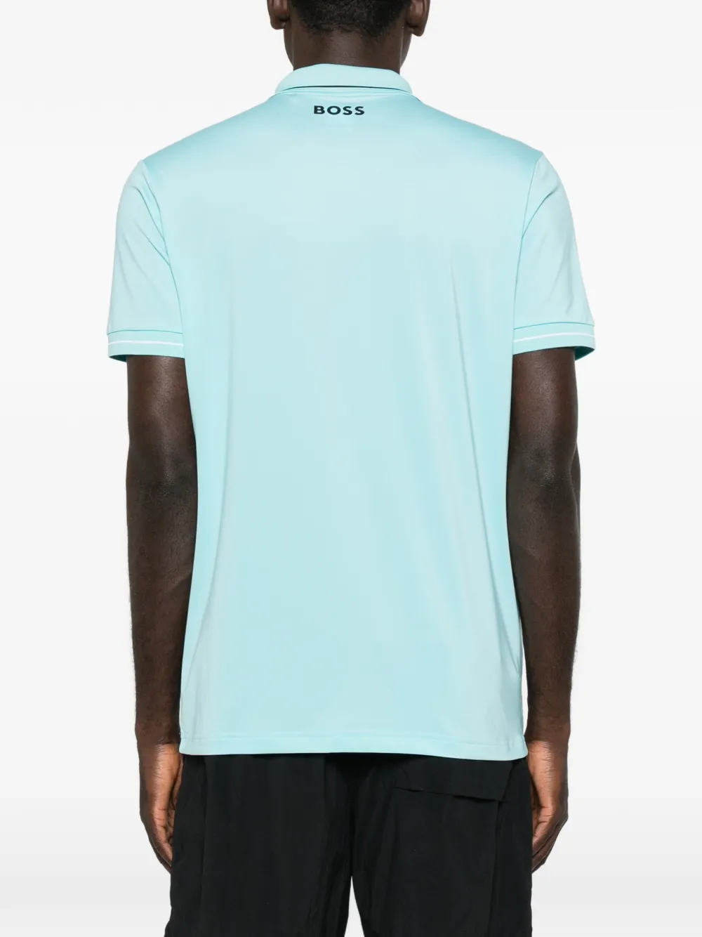 BOSS Poloshirt met logoprint Blauw