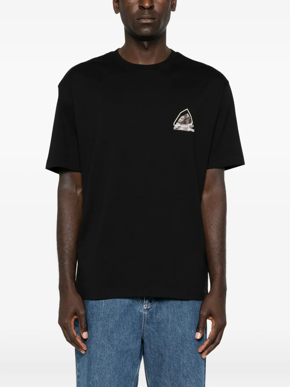 BOSS T-shirt met grafische print Zwart