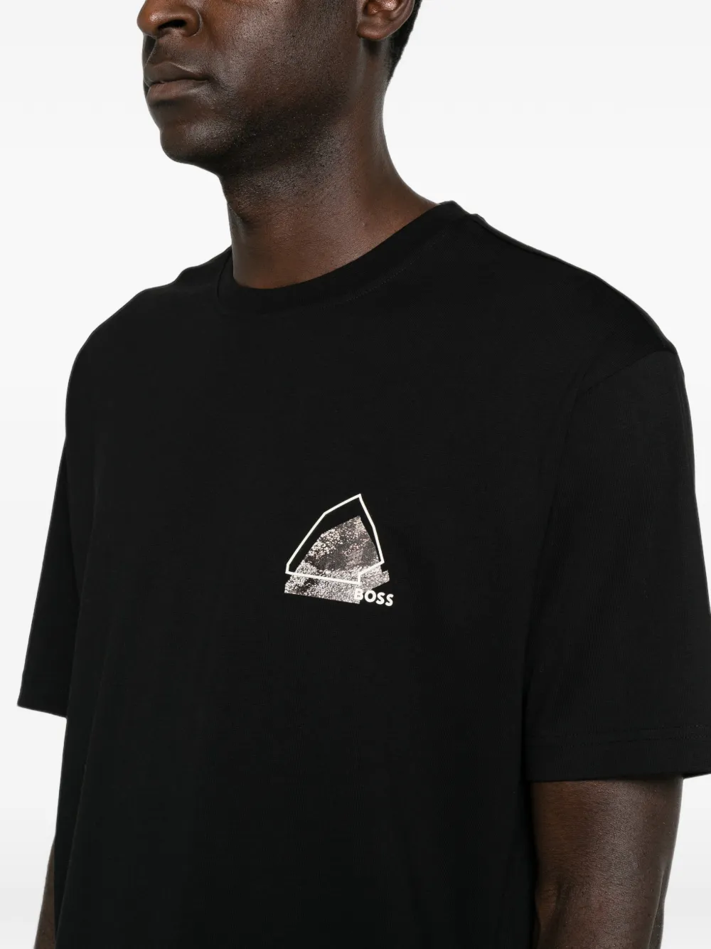 BOSS T-shirt met grafische print Zwart