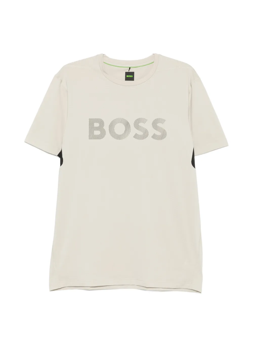 BOSS logo-print panelled T-shirt - Nude