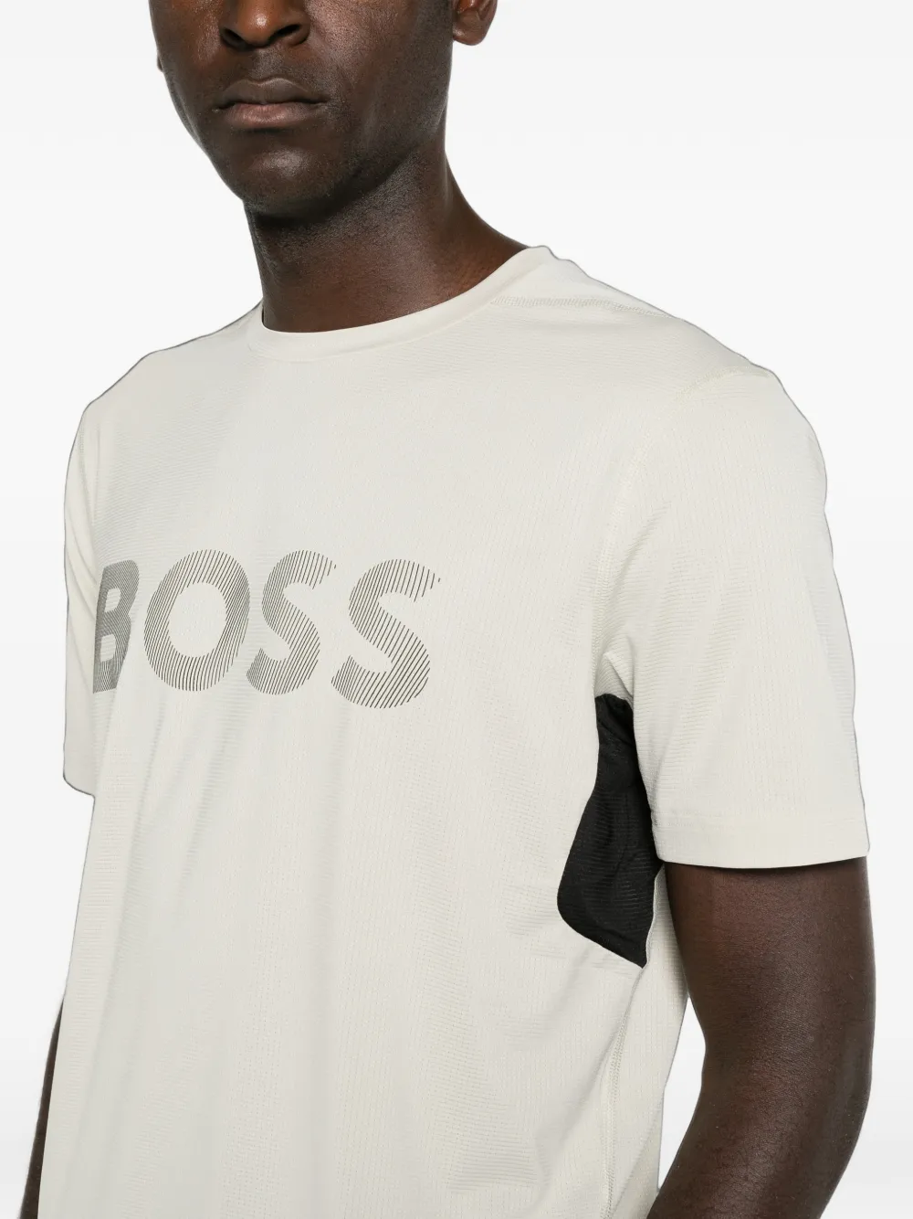 BOSS T-shirt met logoprint Beige