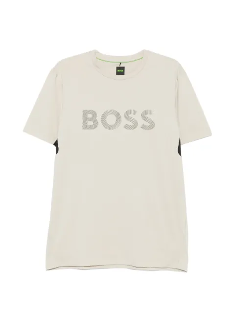 BOSS logo-print panelled T-shirt