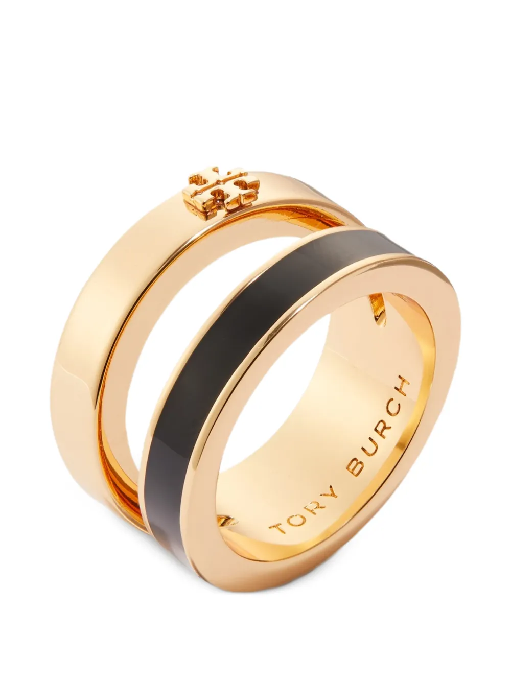 Tory Burch Icon Enamel double rings - Oro