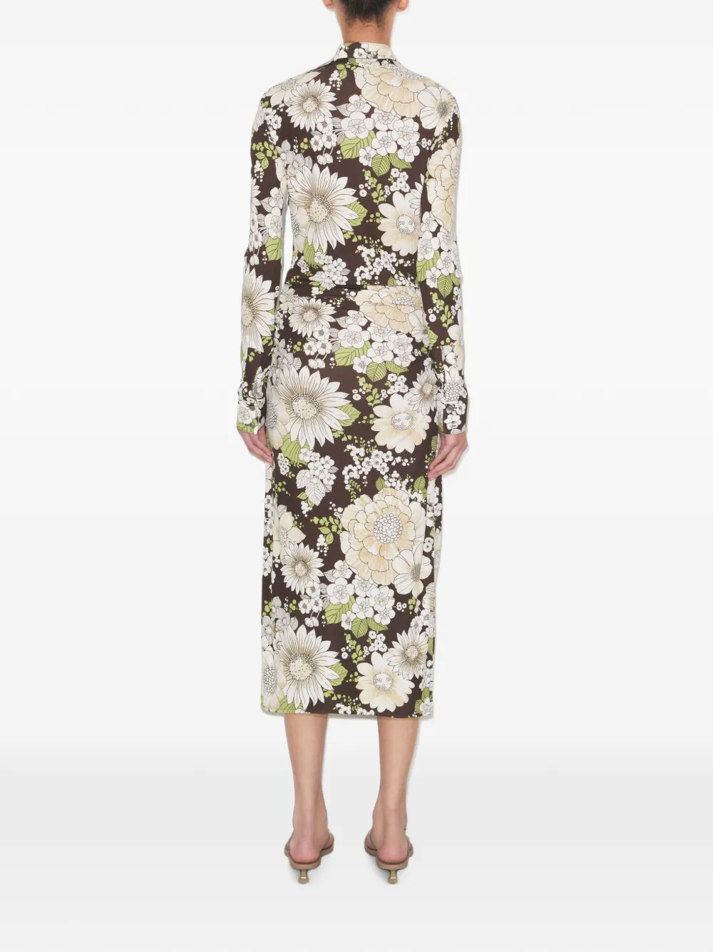 Tory Burch Viscose jurk met print Bruin