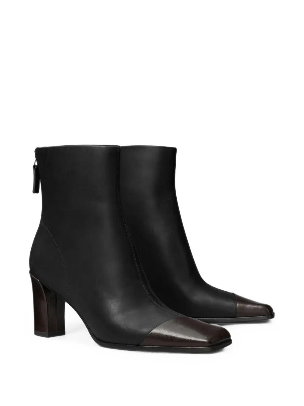 Tory Burch asymmetric cap-toe ankle boots Zwart