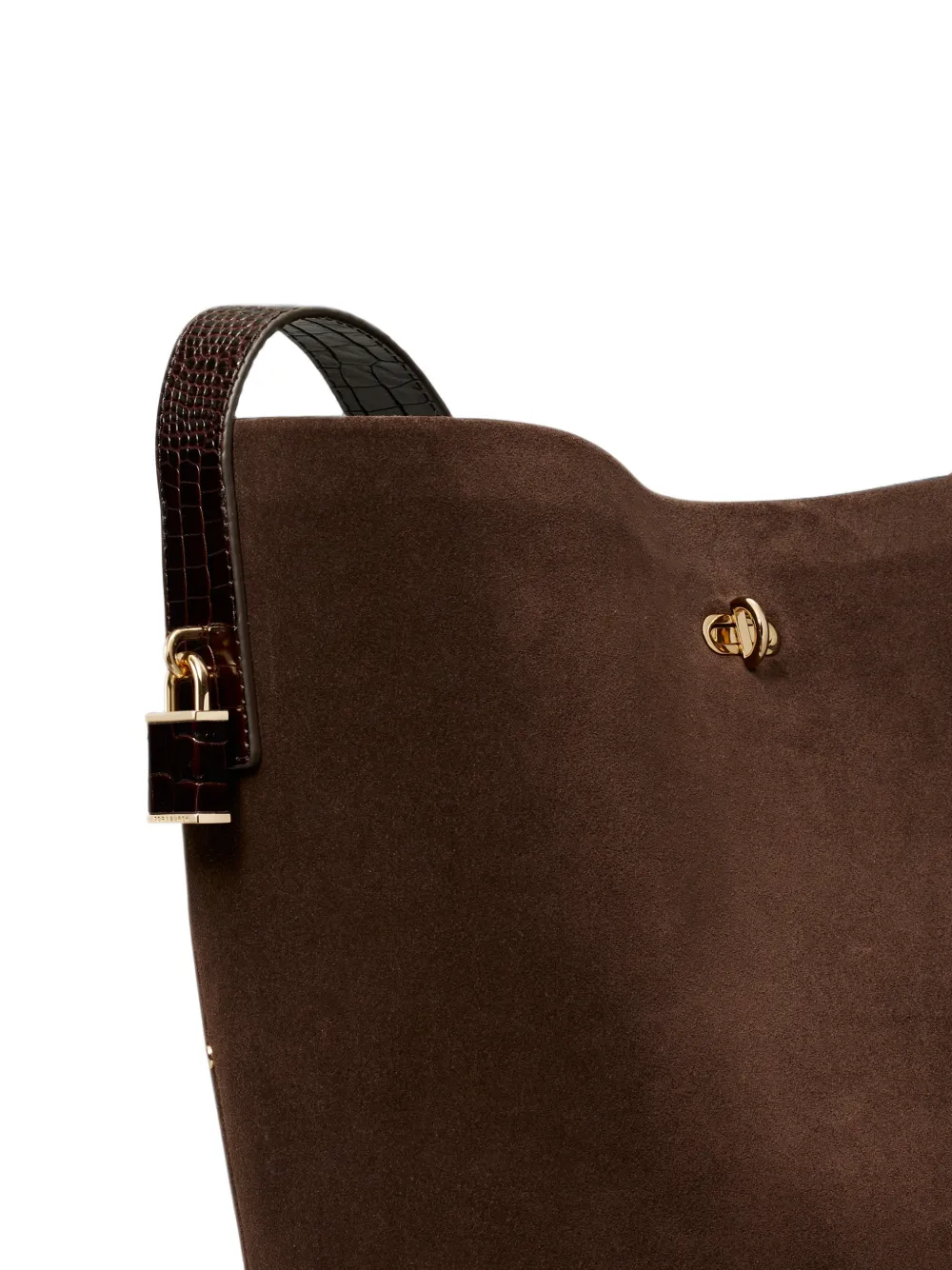 Tory Burch Lock suède bucket-tas Bruin