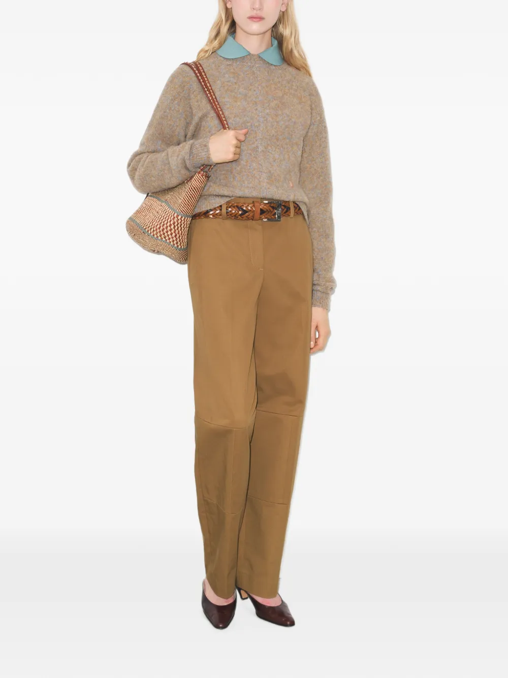 Tory Burch Broek met wijde pijpen Bruin