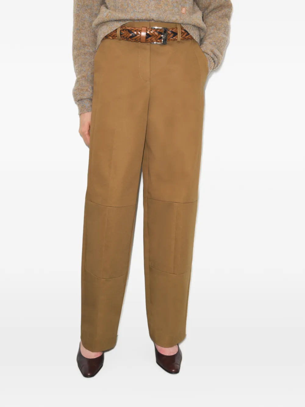 Tory Burch Broek met wijde pijpen Bruin