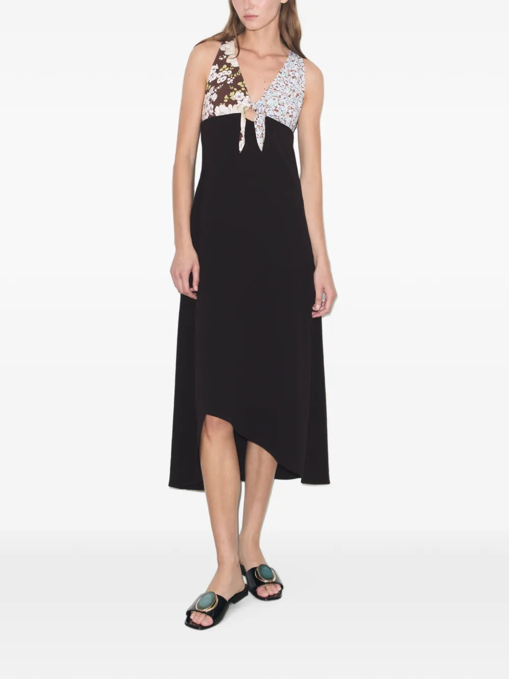 Tory Burch Crêpe jurk met gestrikte achterkant Zwart