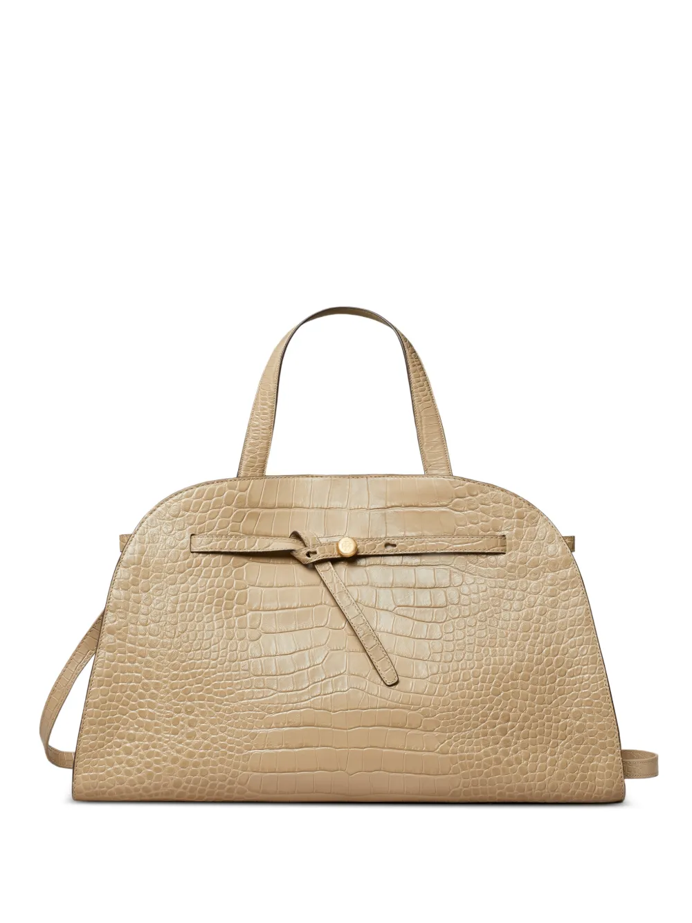 Tory Burch Romy croc-embossed bauletto bag - Toni neutri
