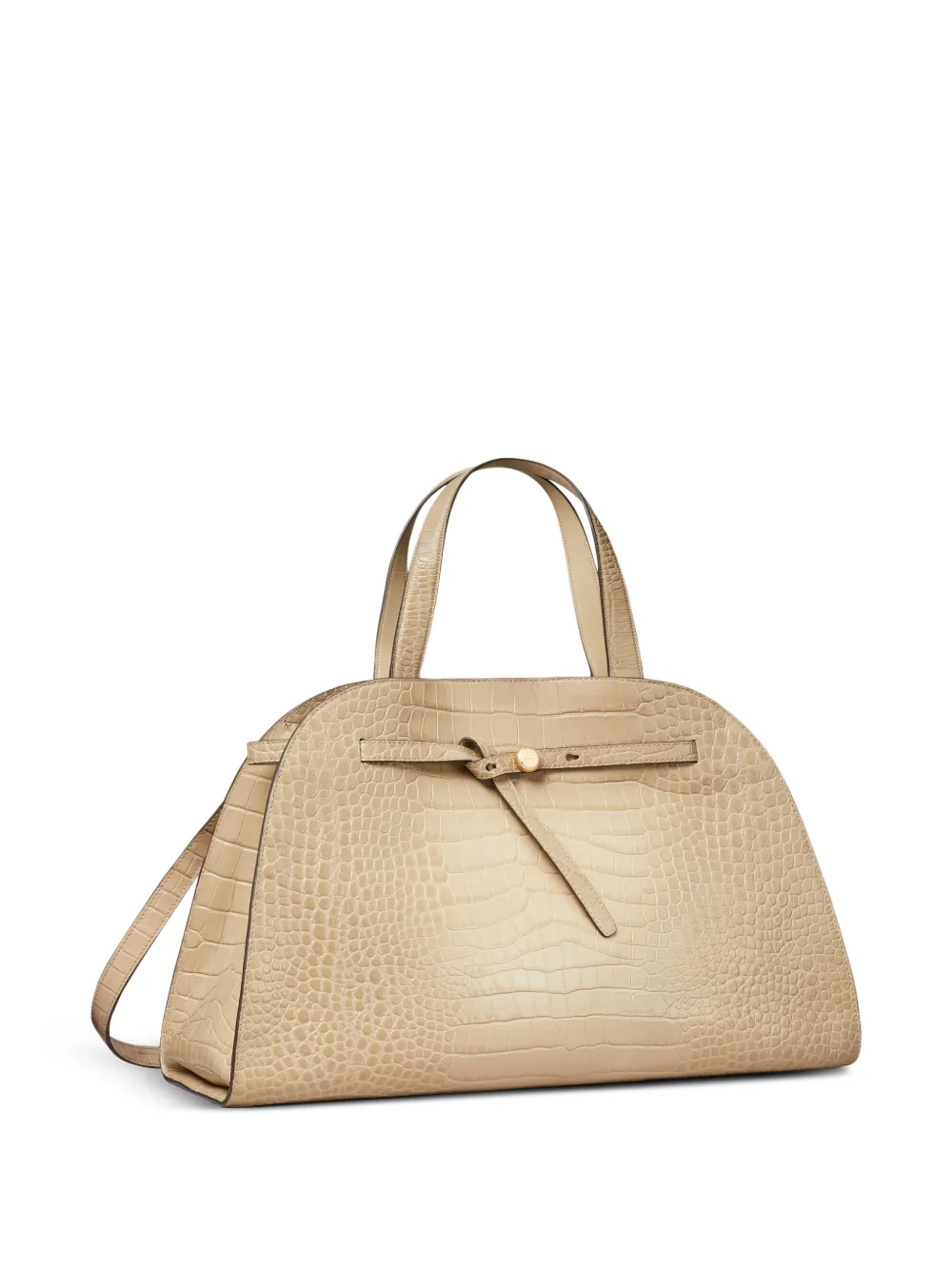 Tory Burch Romy Bauletto tas met krokodillen-reliëf Beige
