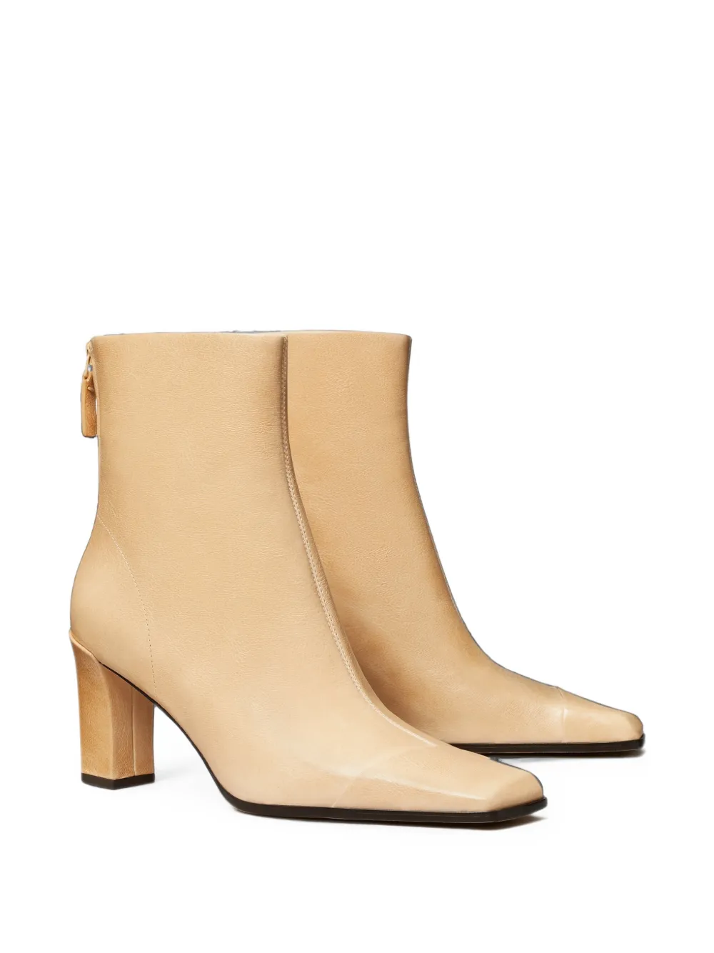 Tory Burch asymmetric cap-toe ankle boots Beige