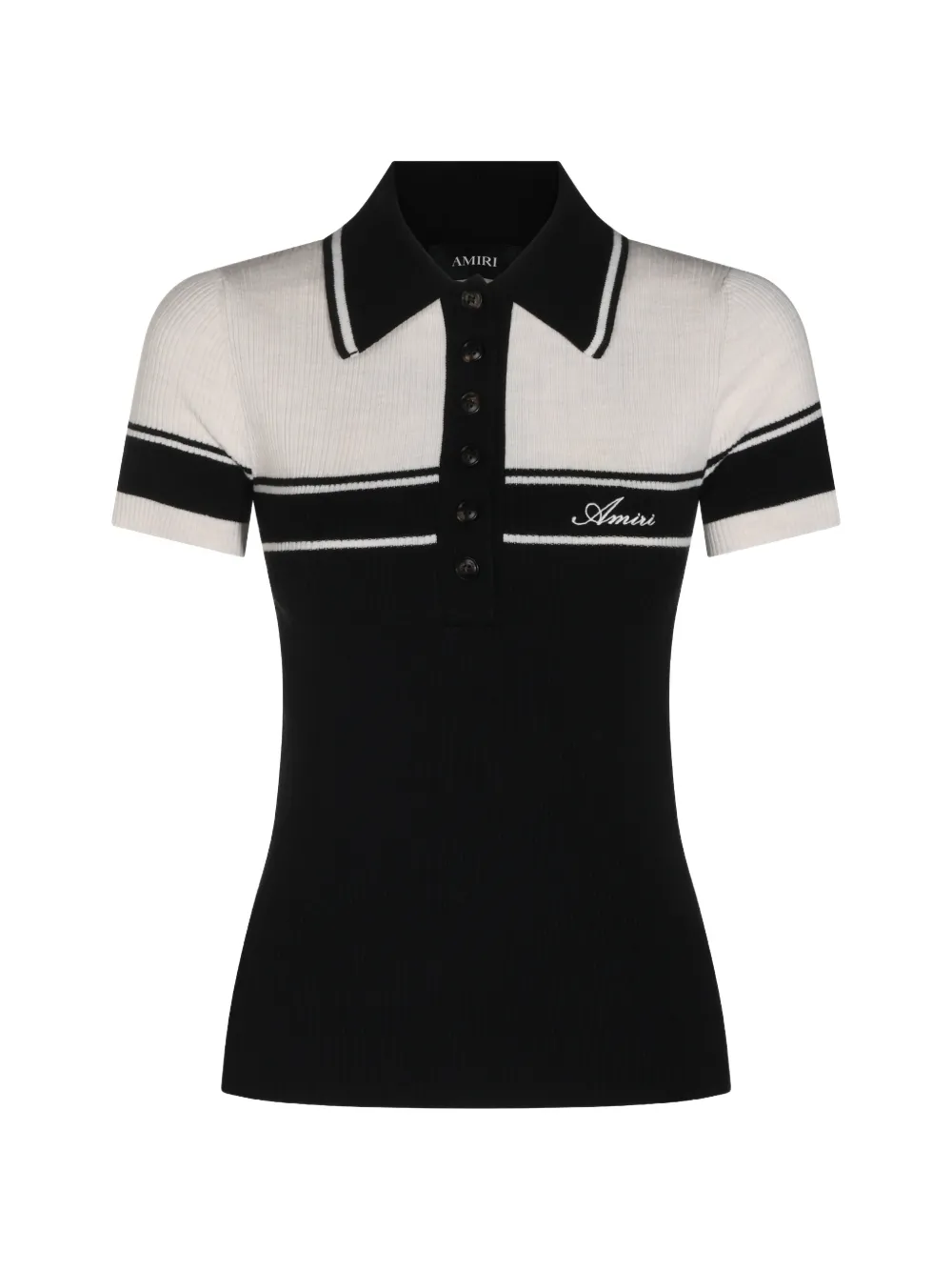 AMIRI script knit slim polo - Nero