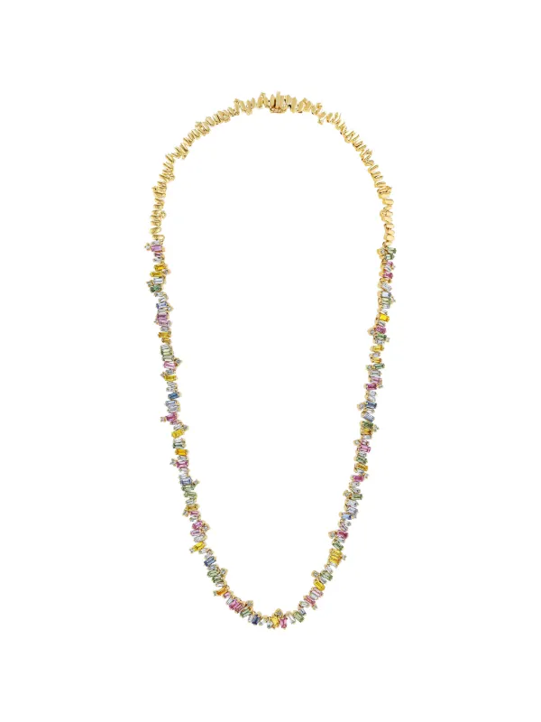 Suzanne Kalan Bold Burst Sapphire and Diamond Necklace in Gold