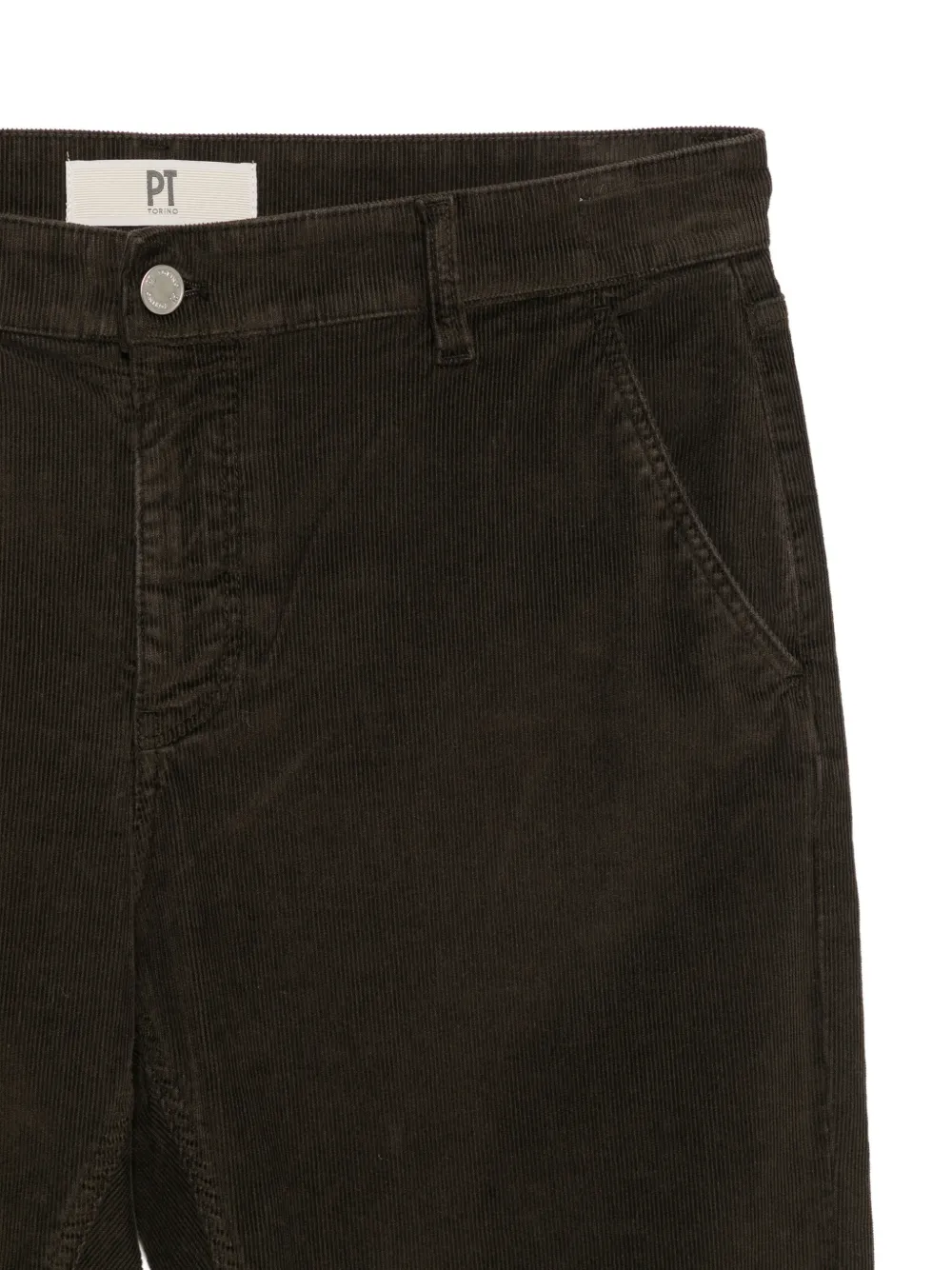PT Torino Ribfluwelen broek met toelopende pijpen Bruin