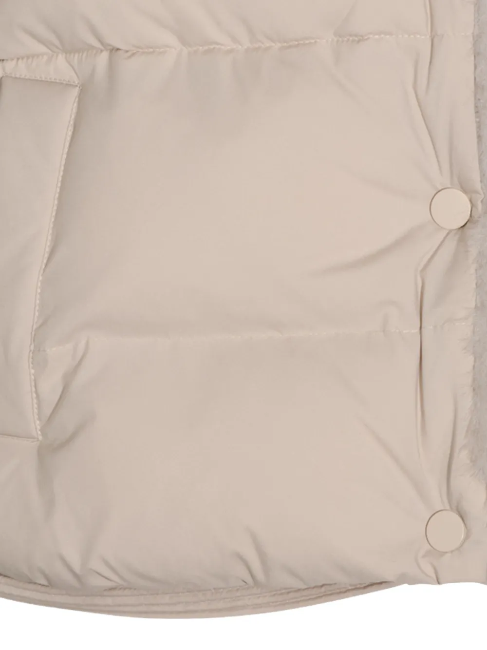 Urbancode Donsjack met kraag van imitatiebont Beige