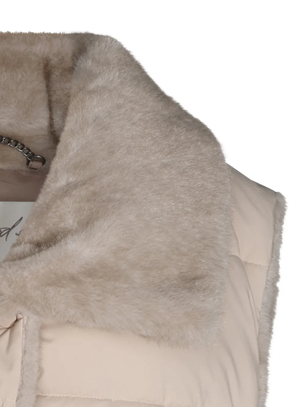 Urbancode Donsjack met kraag van imitatiebont Beige