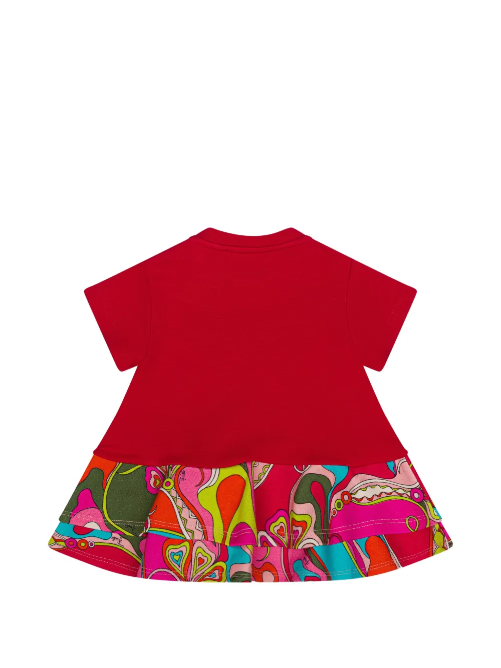 PUCCI Junior Jurk met ruches en print Rood