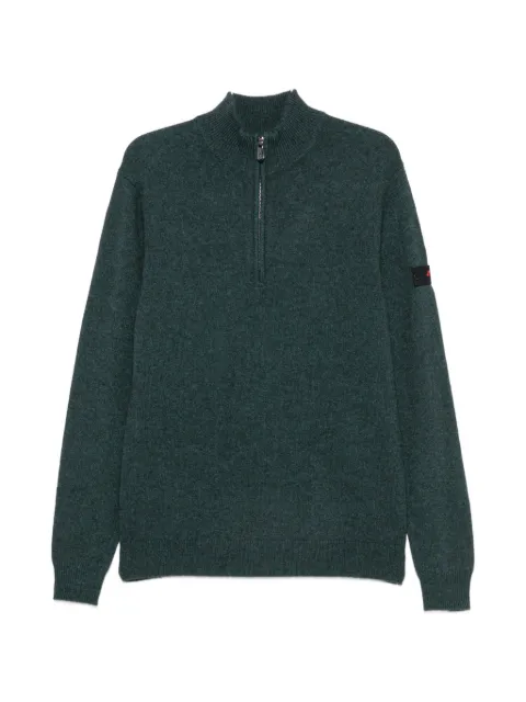 Peuterey quarter-zip logo-patch sweater