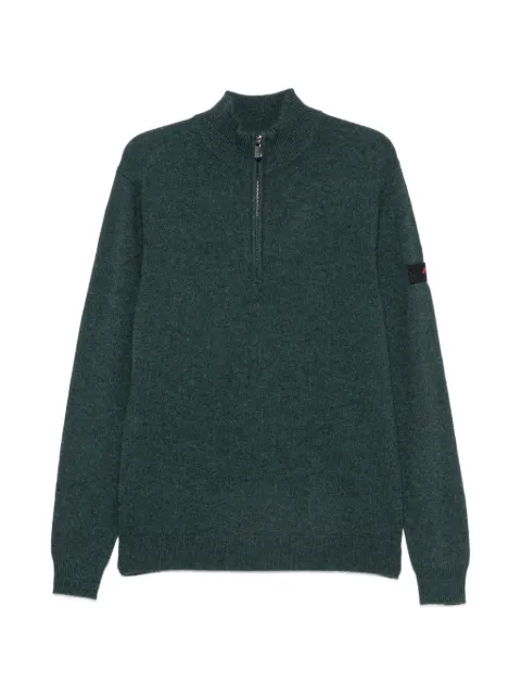 Peuterey quarter-zip logo-patch sweater