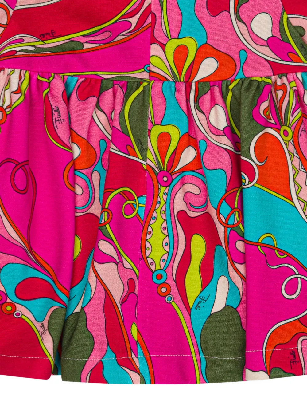 PUCCI Junior Flared jurk met Orchidee-print Roze