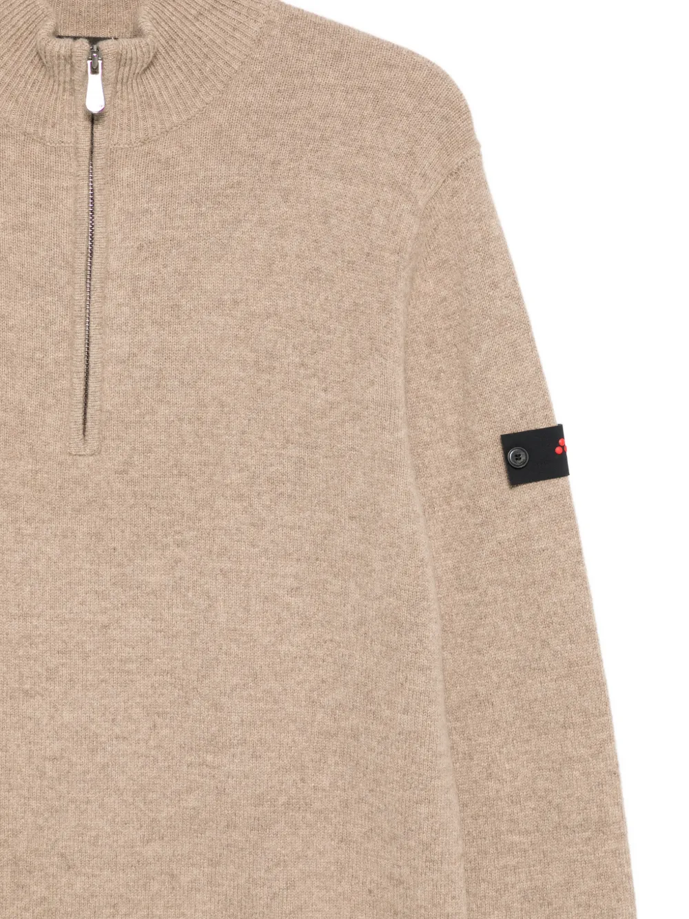 Peuterey Trebe trui met halve rits en logopatch Beige