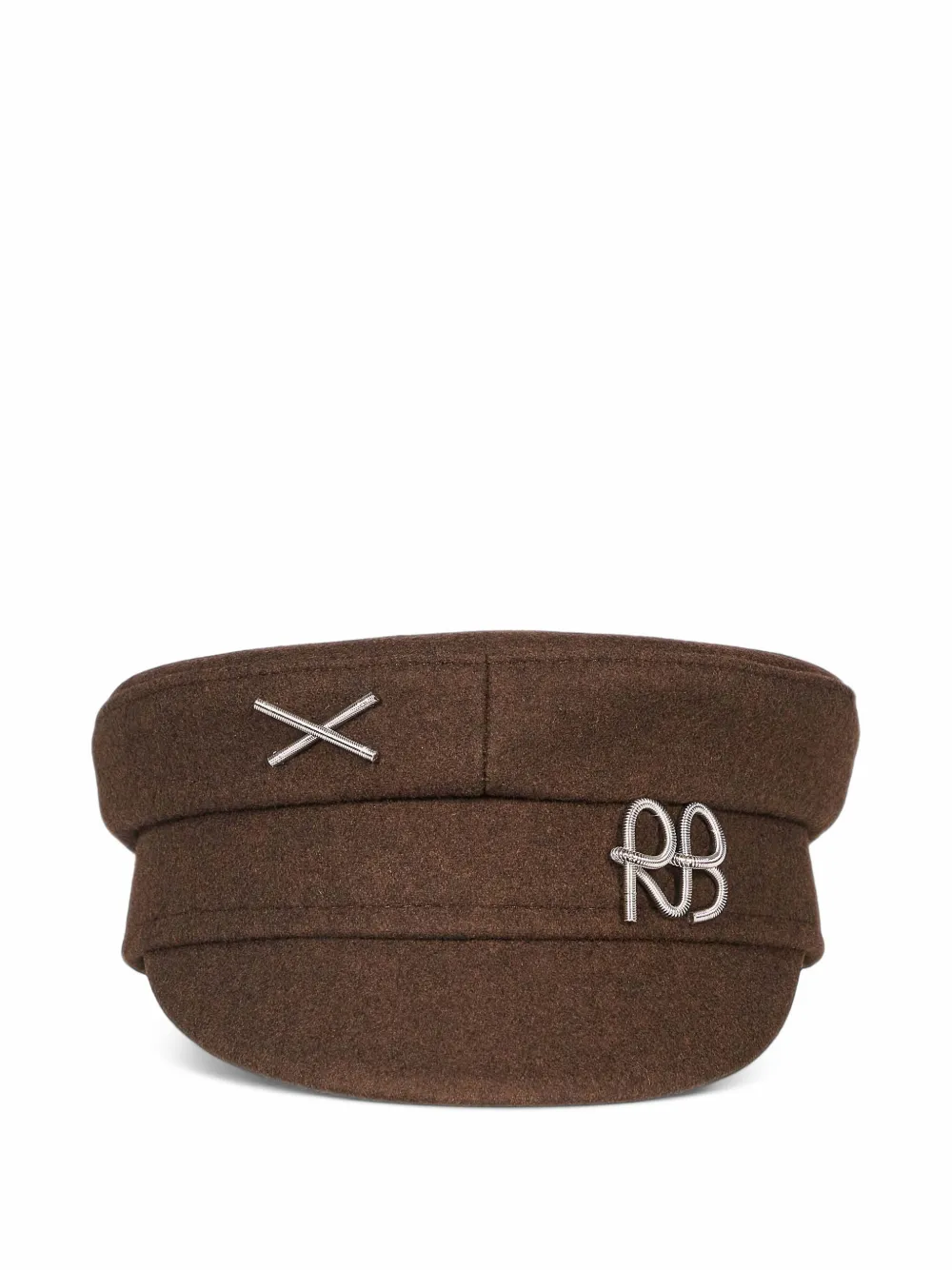 Ruslan Baginskiy logo-plaque linen baker boy hat in Brown