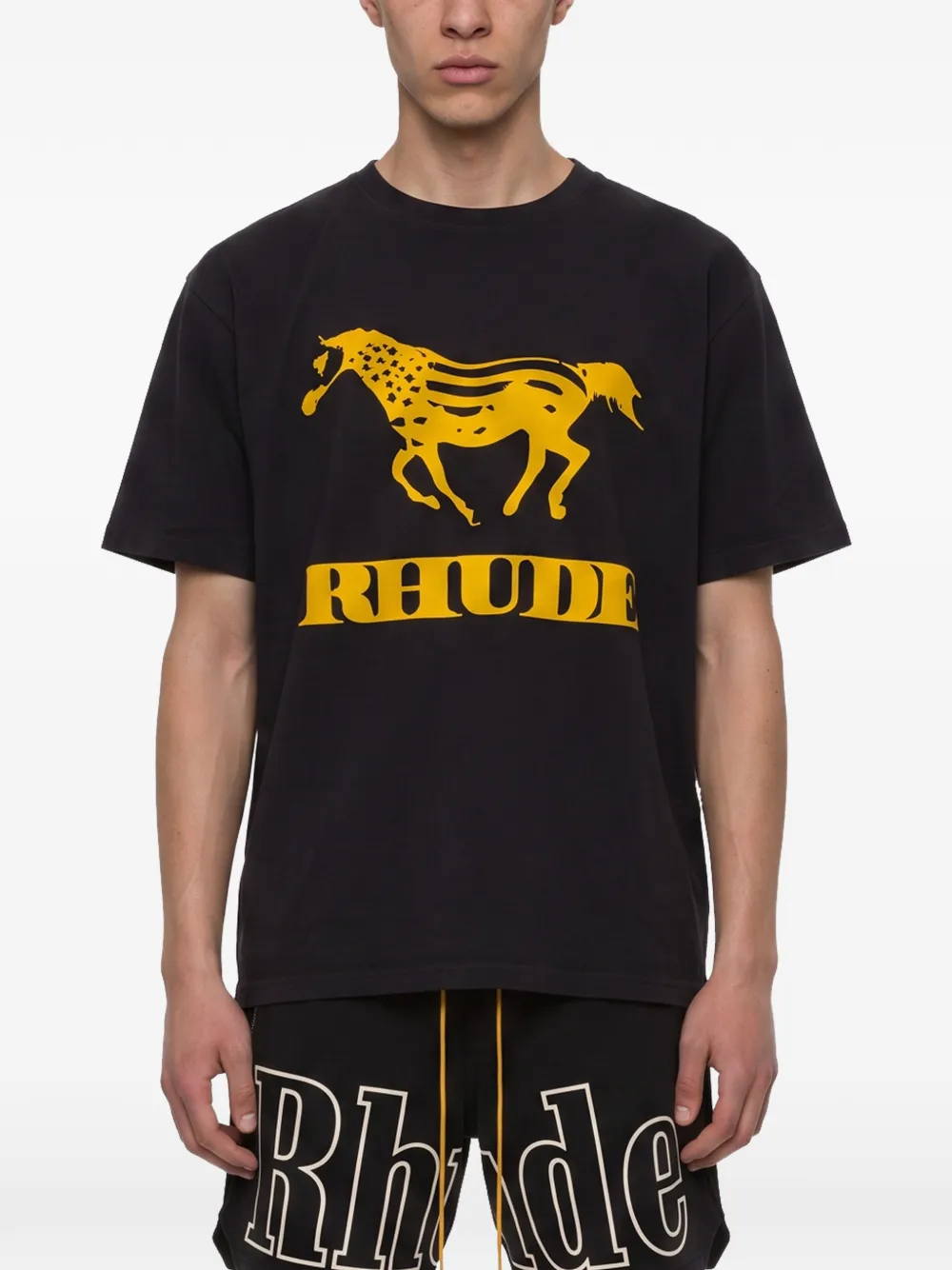 RHUDE T-shirt met logoprint Zwart