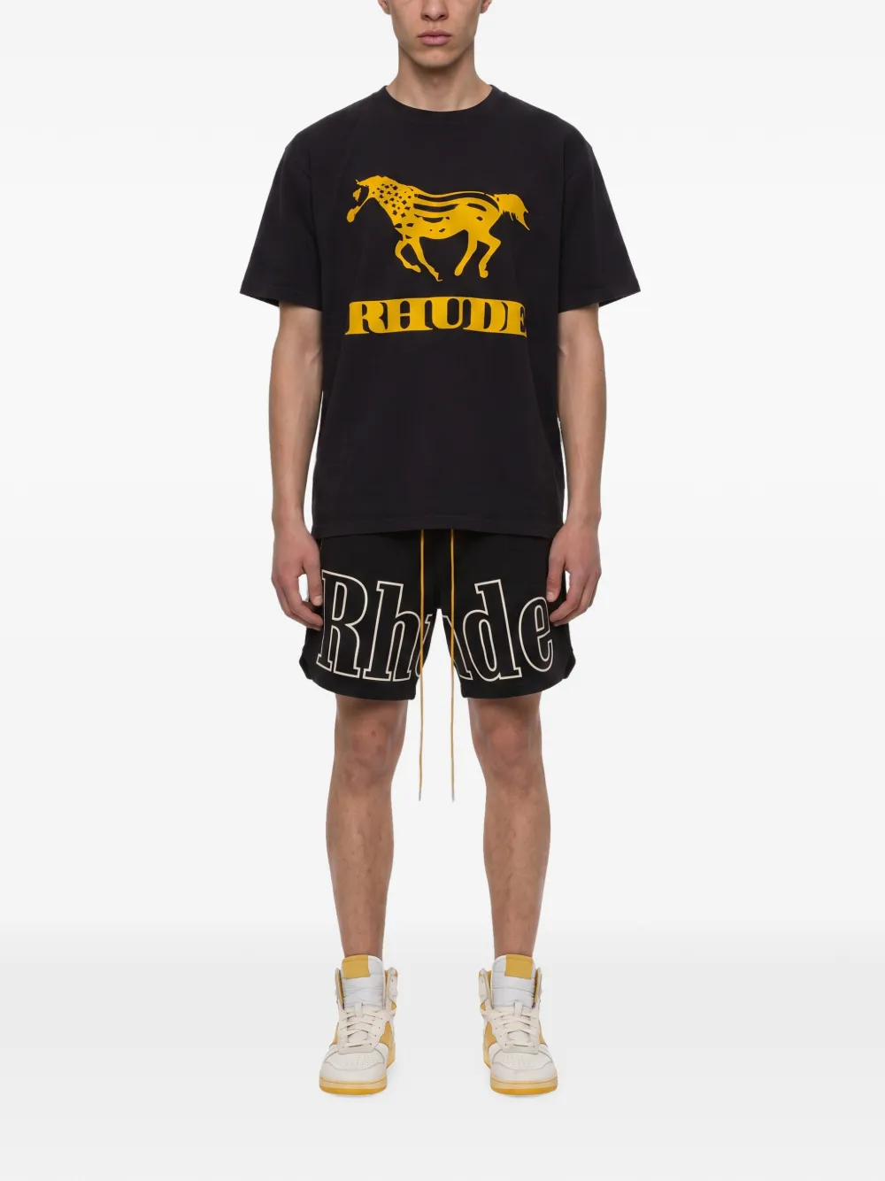 RHUDE T-shirt met logoprint Zwart