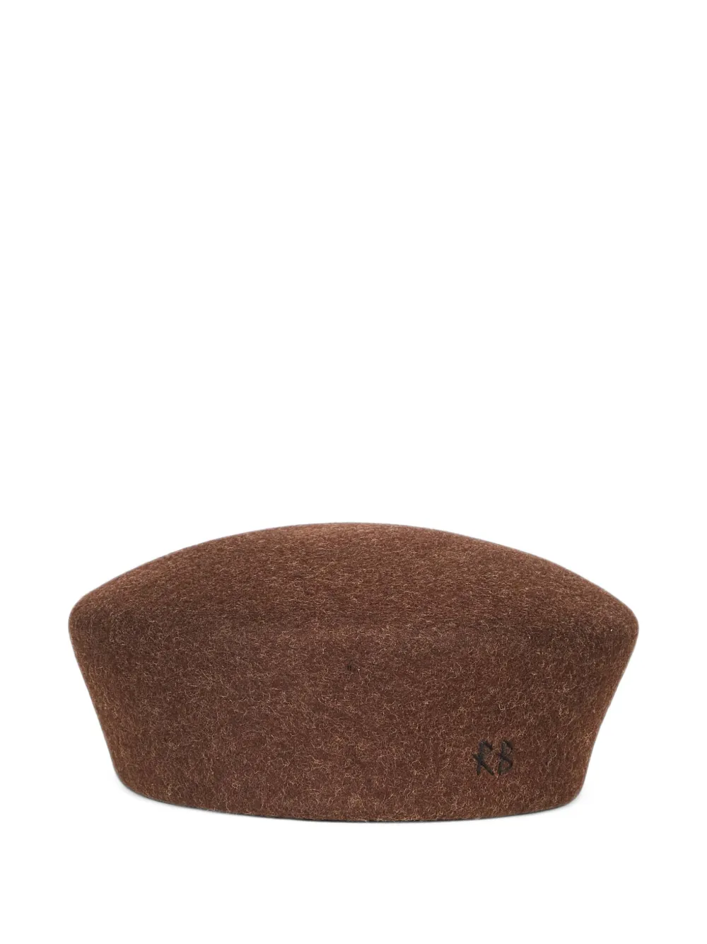 Ruslan Baginskiy logo-embroidered wool beret Bruin