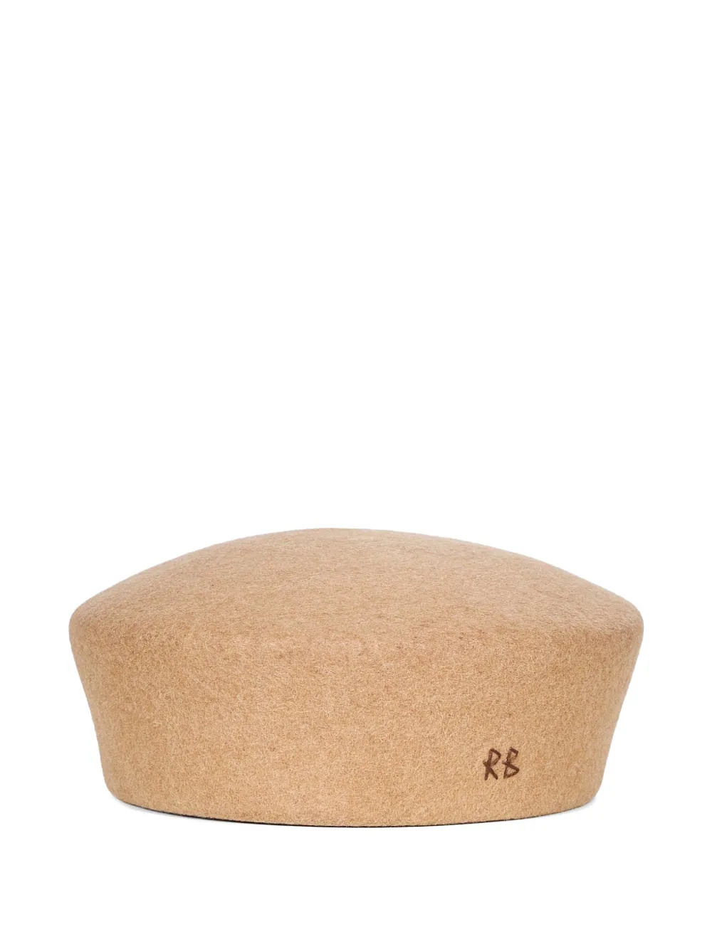 Ruslan Baginskiy logo-embroidered felt pillbox beret Beige
