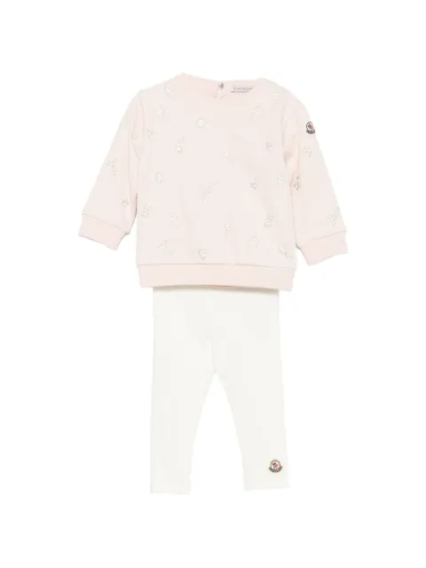 Moncler Enfant floral-embroidered tracksuit set