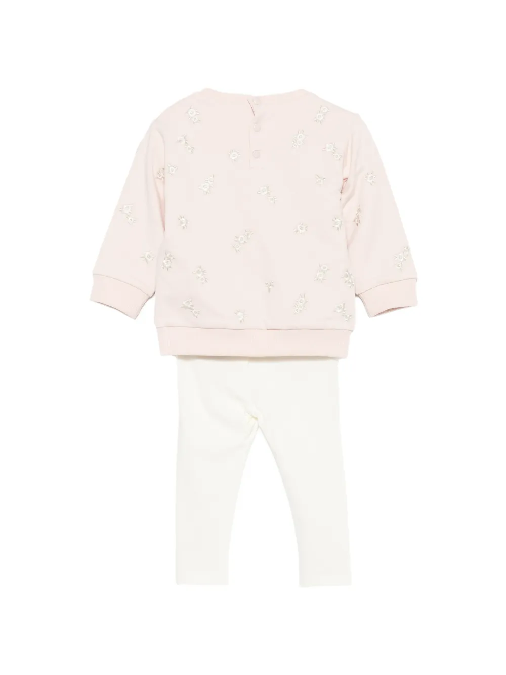 Moncler Enfant Trainingspak met geborduurde bloemen Roze