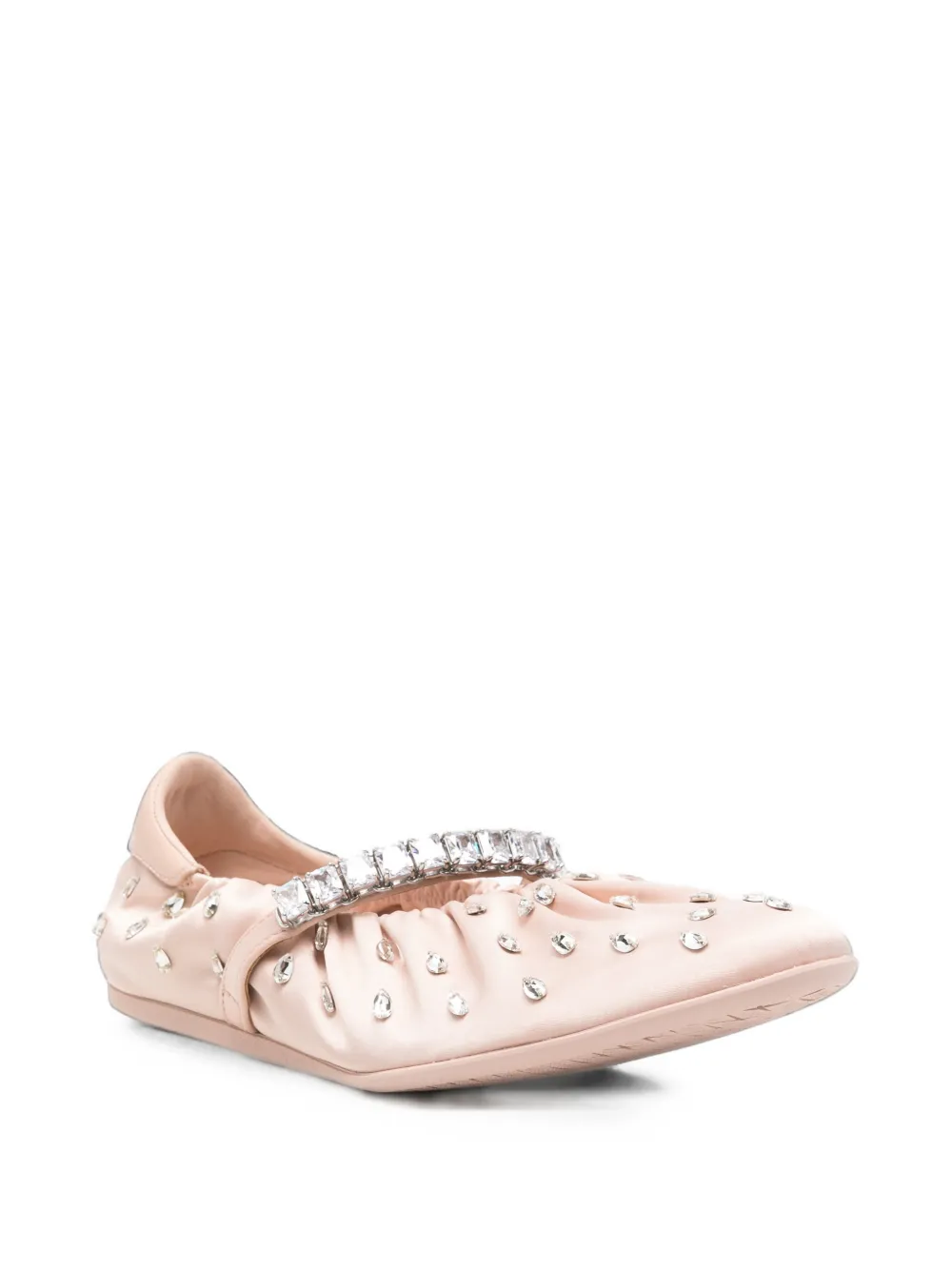 Jimmy Choo Jade crystal-embellished ballet flats Roze