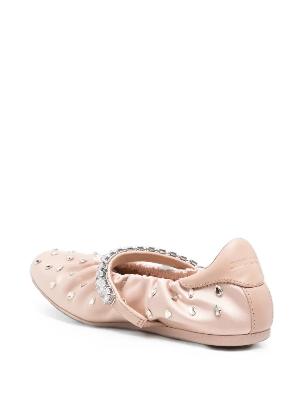 Jimmy Choo Jade crystal-embellished ballet flats Roze