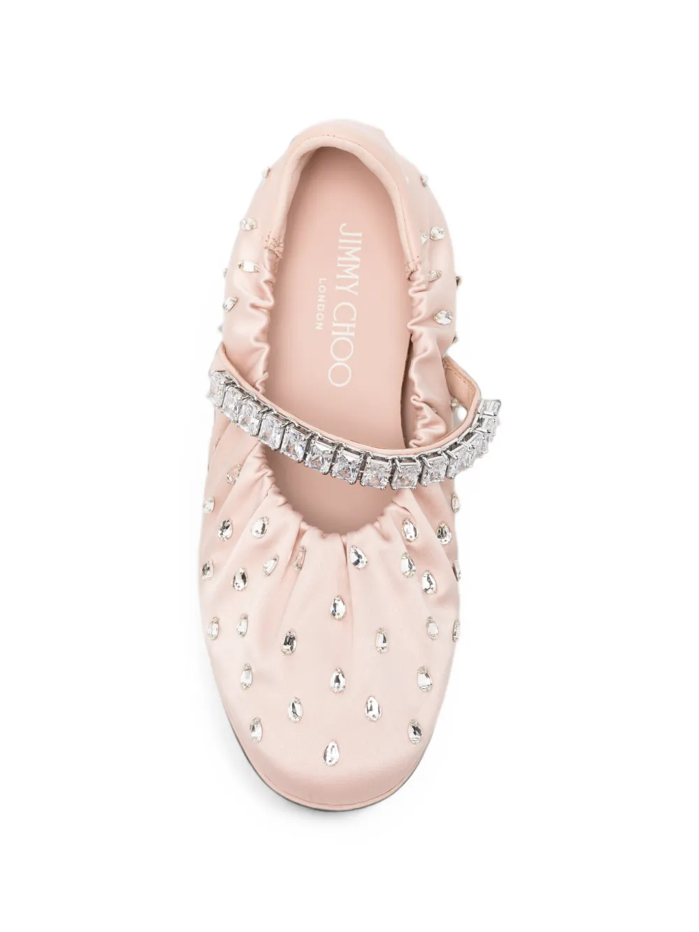 Jimmy Choo Jade crystal-embellished ballet flats Roze